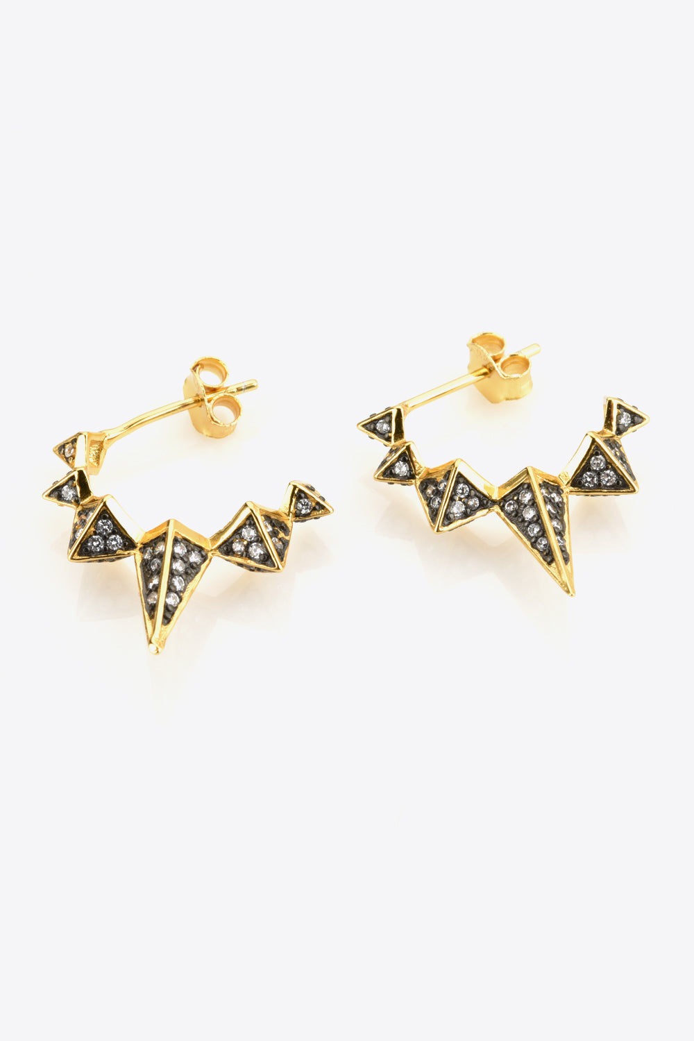 Geometric Zircon Decor 925 Sterling Silver Earrings-Teresa&#39;s Fashionista LLC