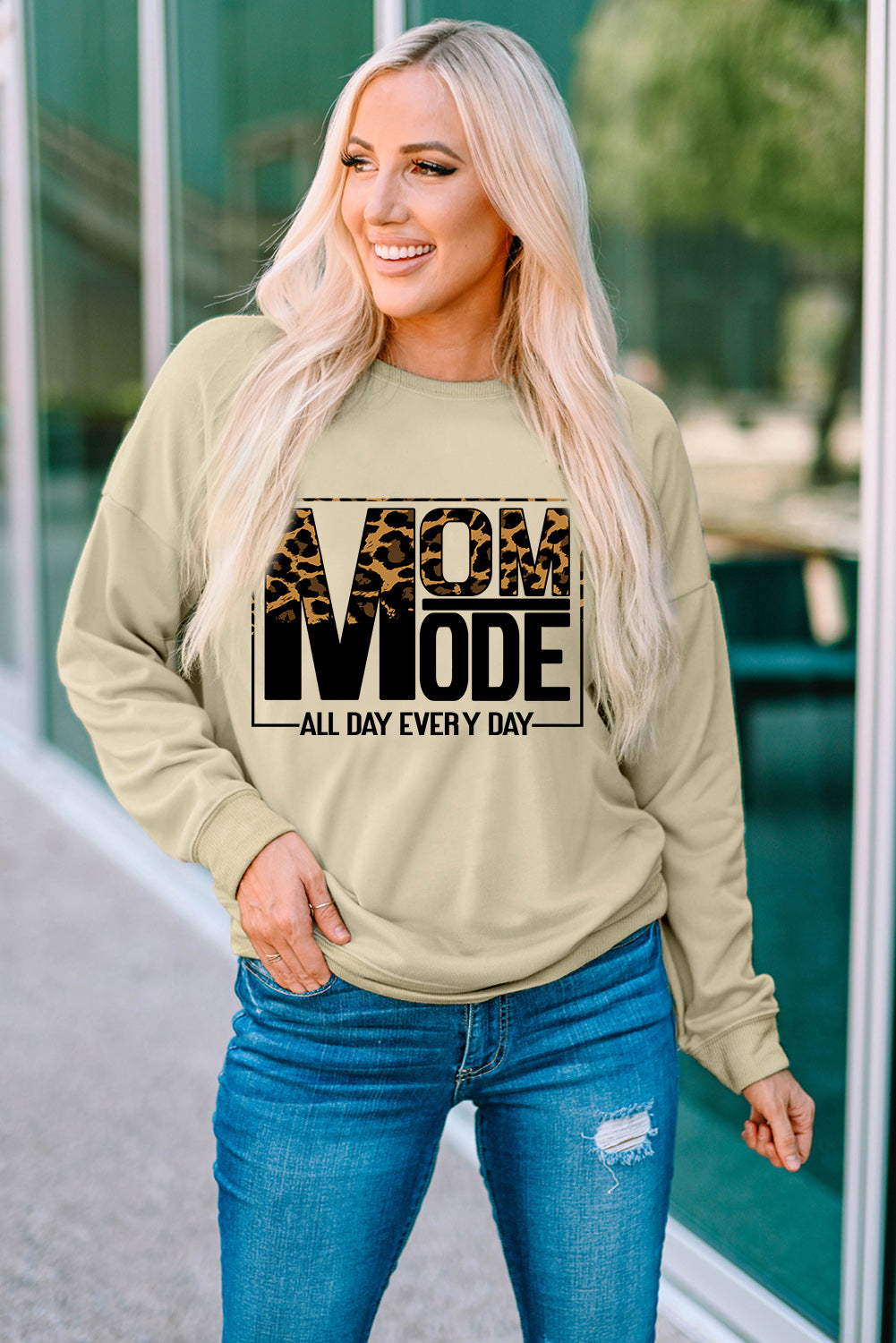 Letter Graphic Leopard Dropped Shoulder Sweatshirt-Teresa&#39;s Fashionista LLC