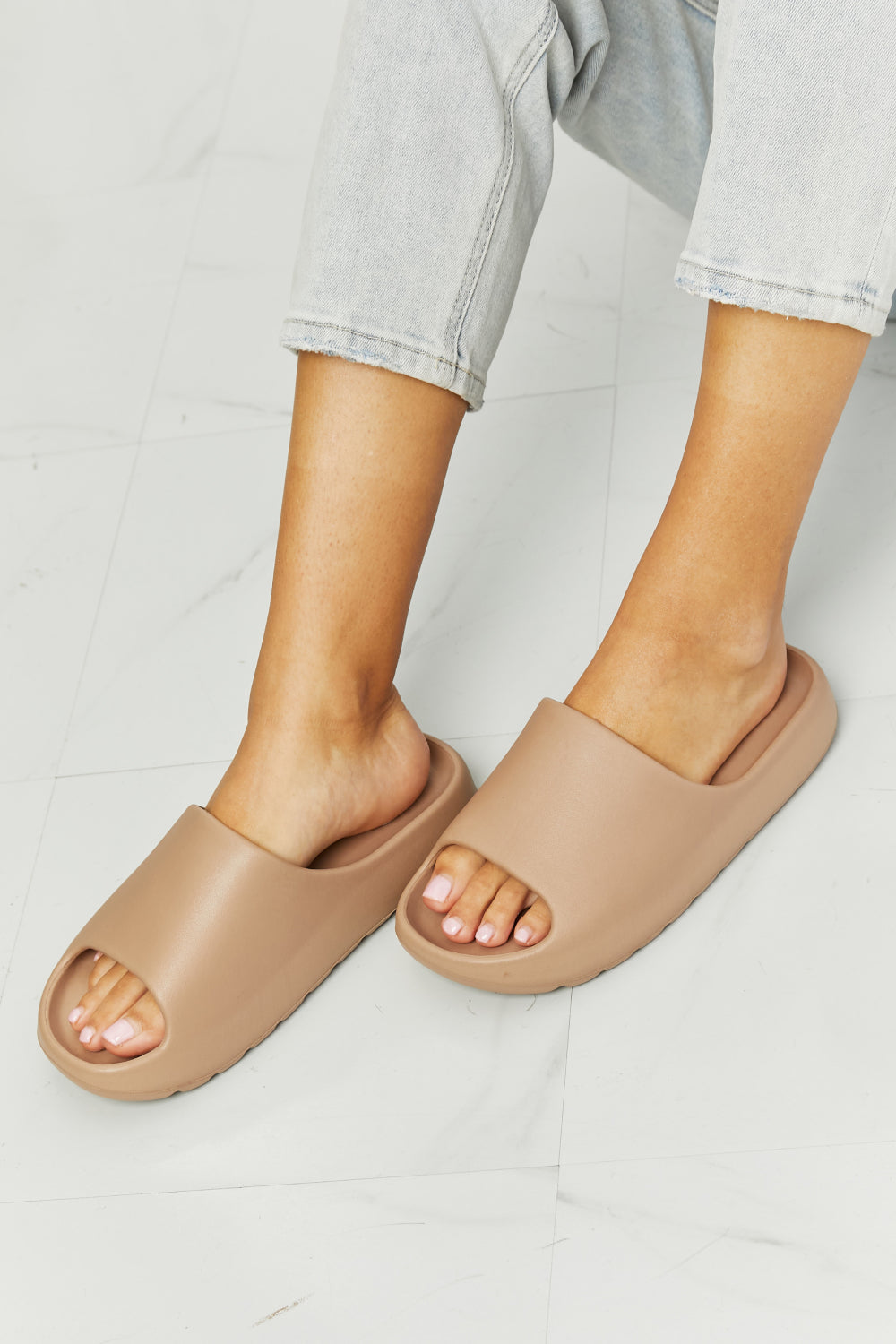 NOOK JOI In My Comfort Zone Slides in Beige-Teresa&#39;s Fashionista LLC