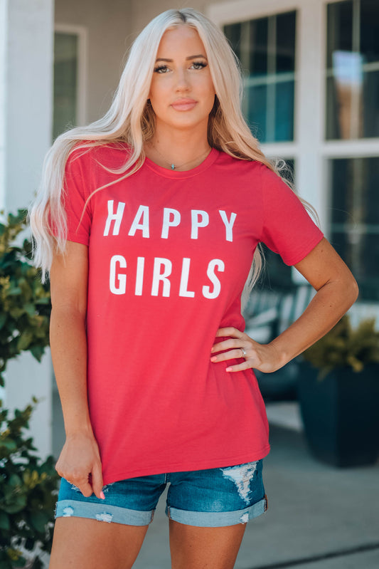 HAPPY GIRLS Short Sleeve Tee Shirt - Teresa's Fashionista LLC