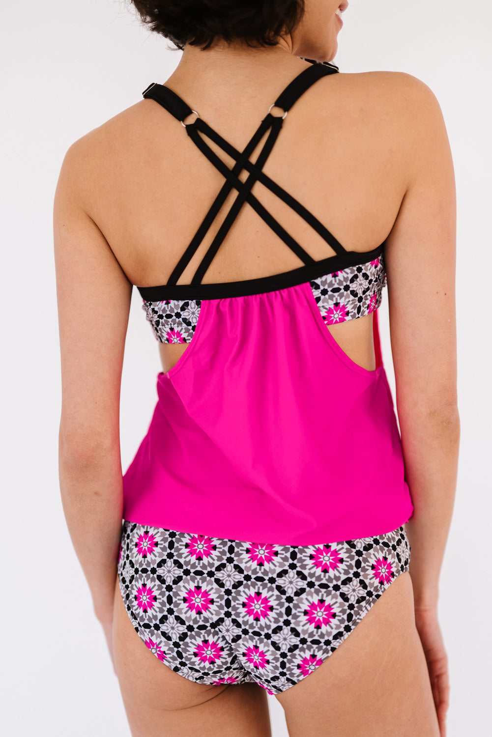 Cutout Crisscross Back Tankini Set-Teresa&#39;s Fashionista LLC