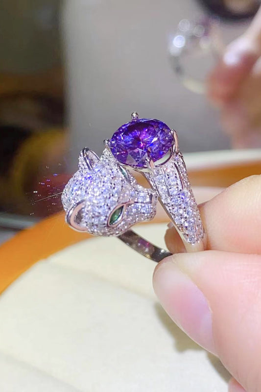 2 Carat Moissanite Adjustable Animal Bypass Ring-Teresa&#39;s Fashionista LLC