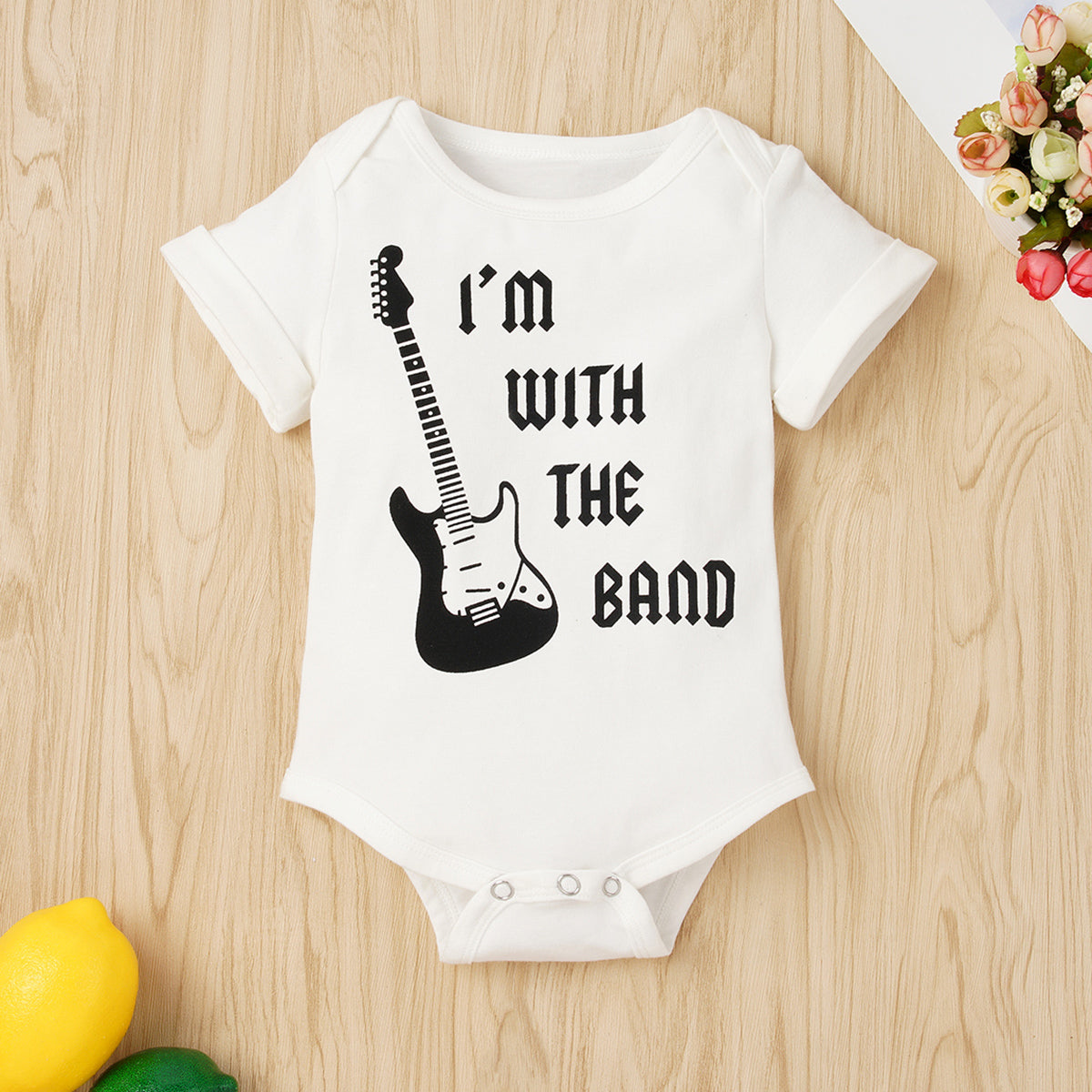 Slogan Graphic Round Neck Short Sleeve Bodysuit-Teresa&#39;s Fashionista LLC