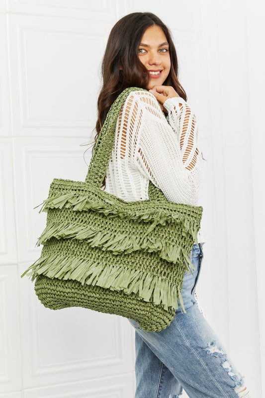 Fame The Last Straw Fringe Straw Tote Bag-Teresa&#39;s Fashionista LLC