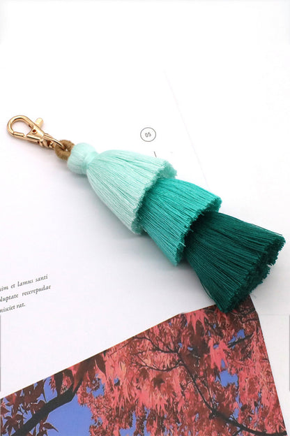 Assorted 4-Pack Multicolored Fringe Keychain-Teresa&#39;s Fashionista LLC