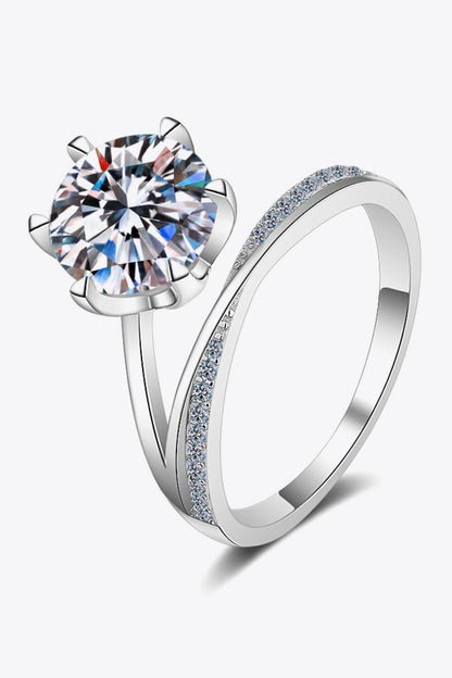 3 Carat Moissanite 6-Prong Ring-Teresa&#39;s Fashionista LLC