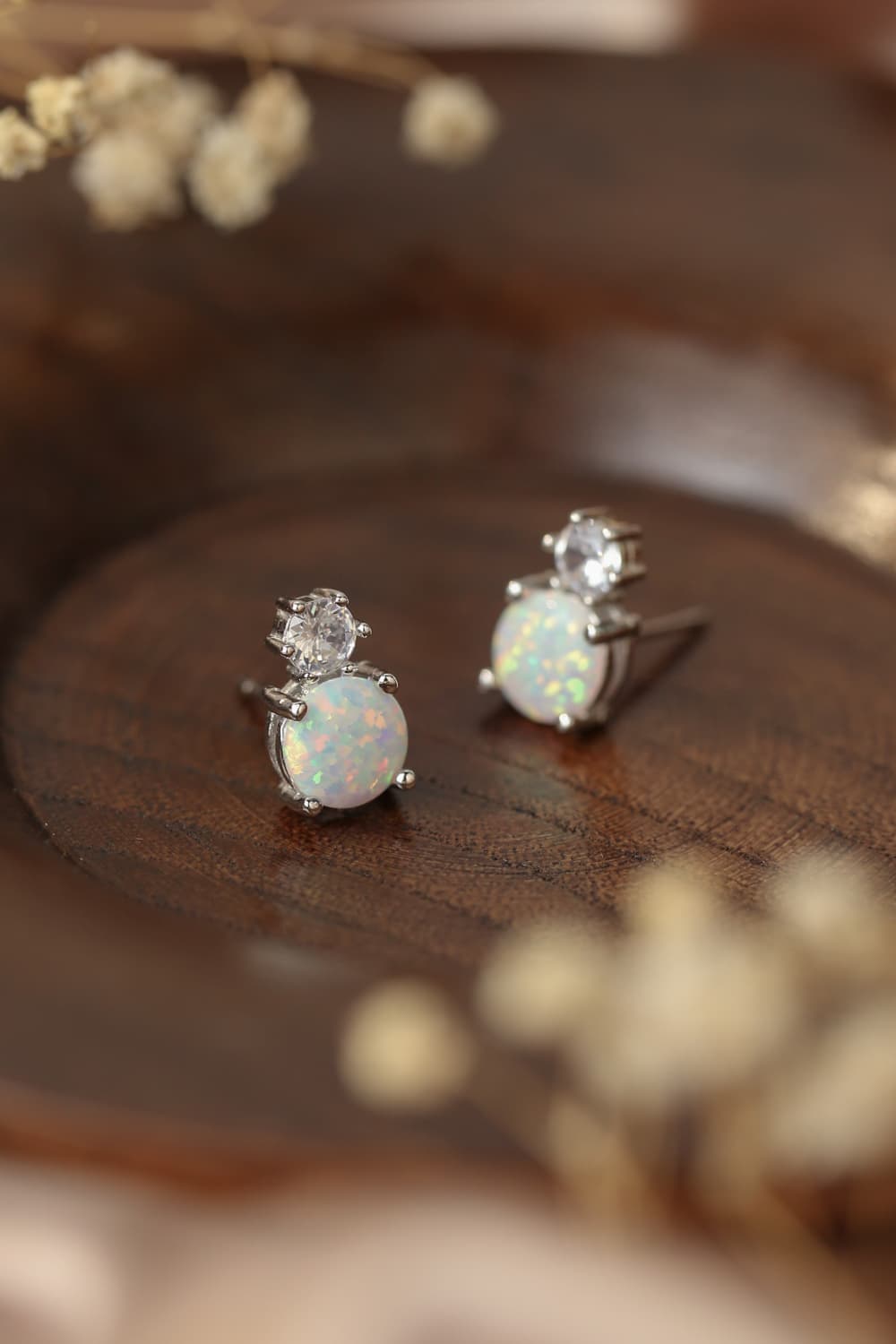 4-Prong Opal Stud Earrings-Teresa&#39;s Fashionista LLC