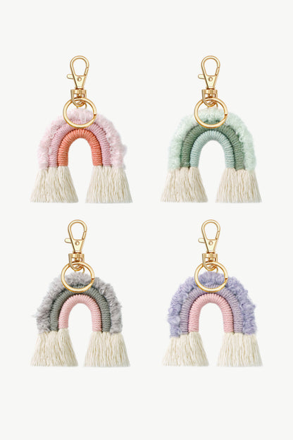 Fringe Trim Rainbow Key Chain-Teresa&#39;s Fashionista LLC