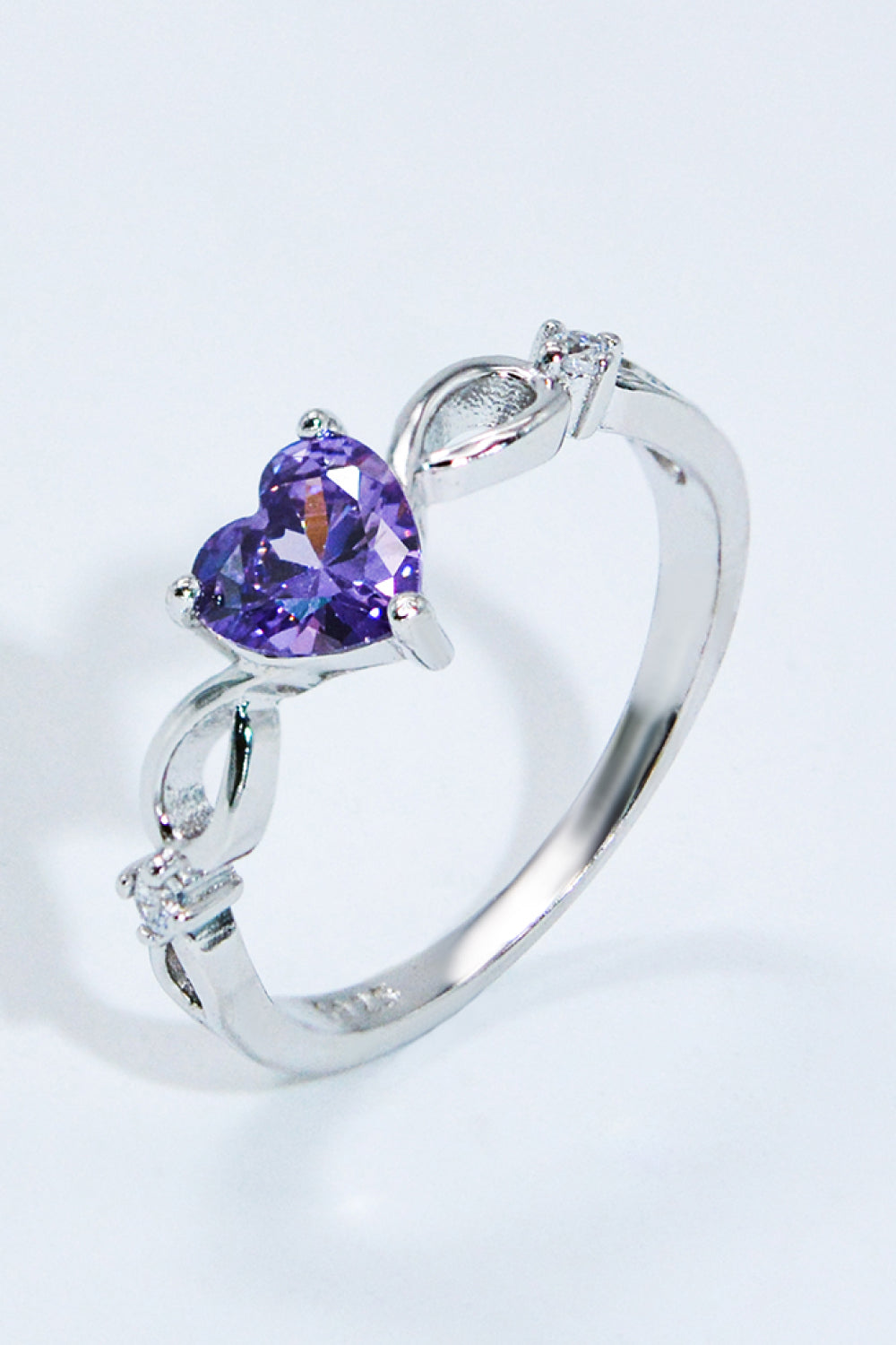 Crystal Heart 925 Sterling Silver Ring-Teresa&#39;s Fashionista LLC