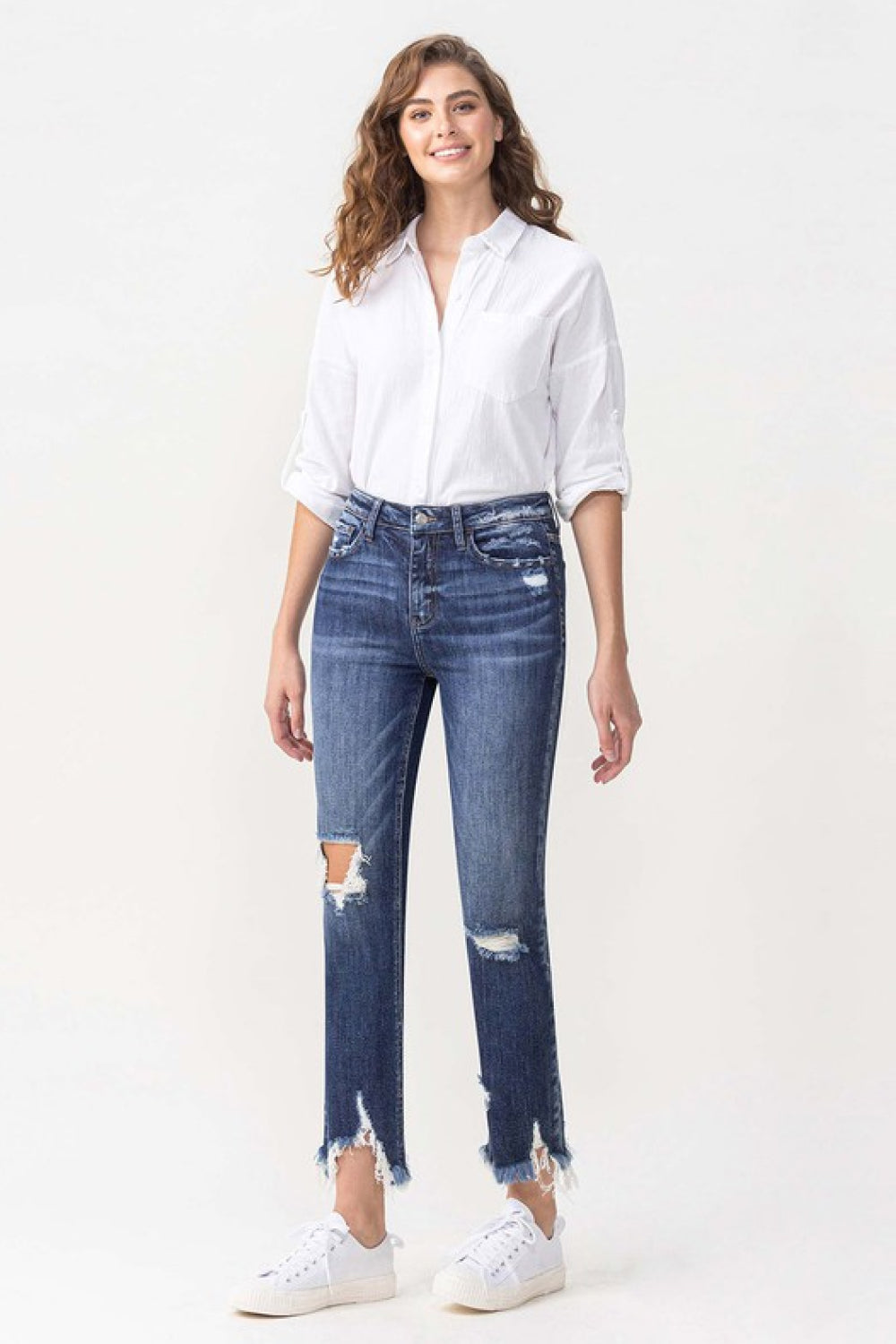 Lovervet Jackie Full Size High Rise Crop Straight Leg Jeans-Teresa&#39;s Fashionista LLC