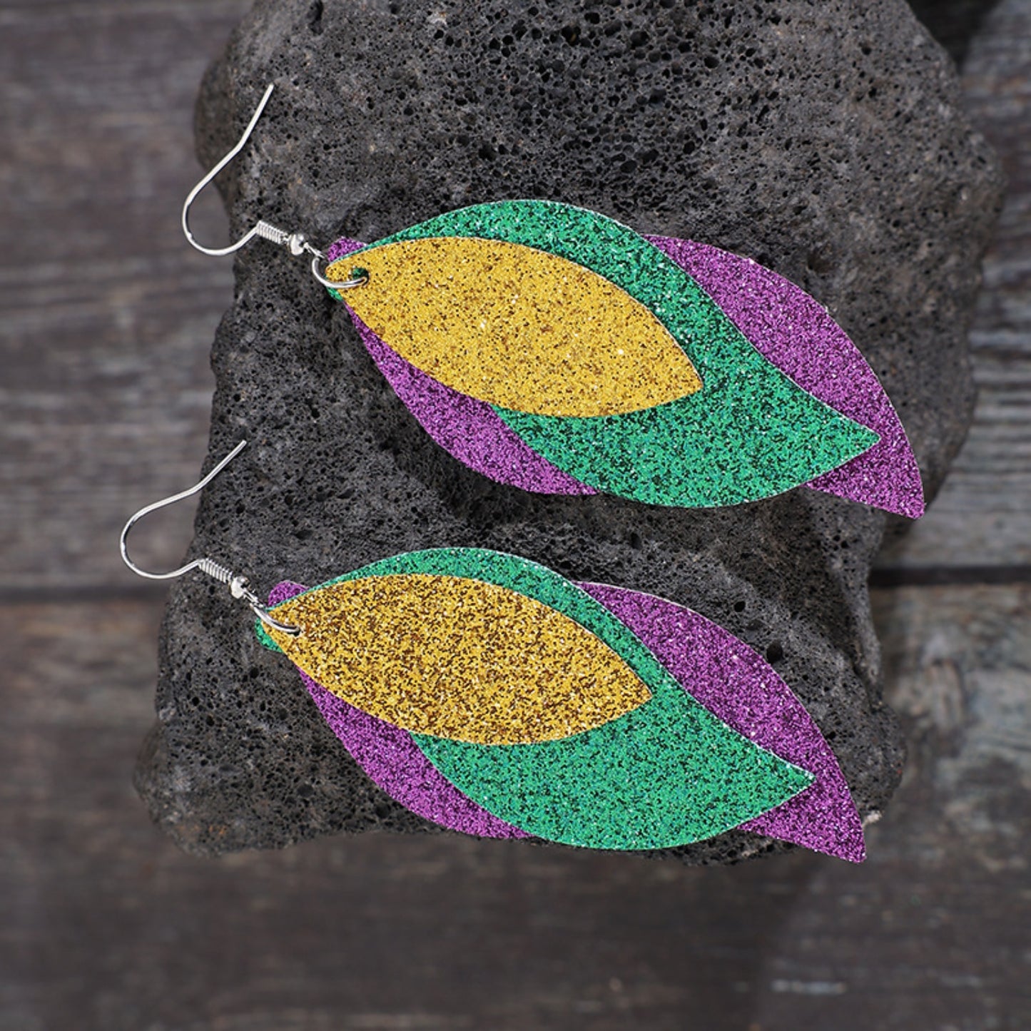 PU Leather Leaf Dangle Earrings-Teresa&#39;s Fashionista LLC