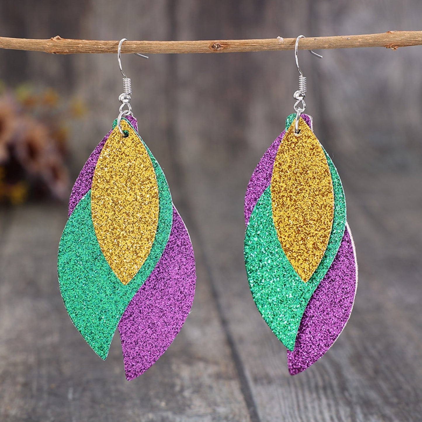 PU Leather Leaf Dangle Earrings-Teresa&#39;s Fashionista LLC