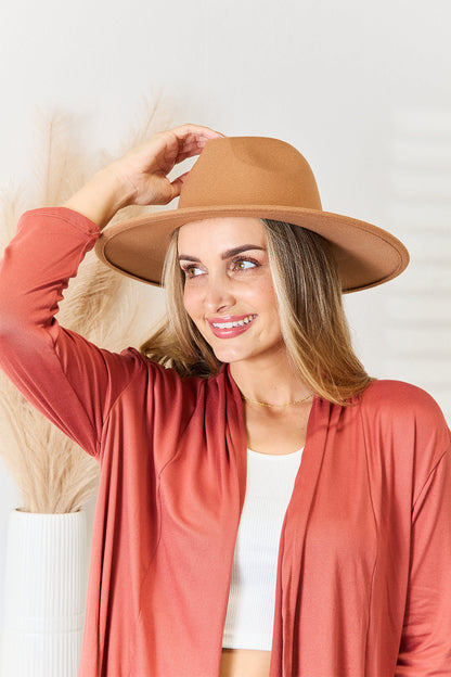 Fame Flat Brim Fedora Fashion Hat-Teresa&#39;s Fashionista LLC