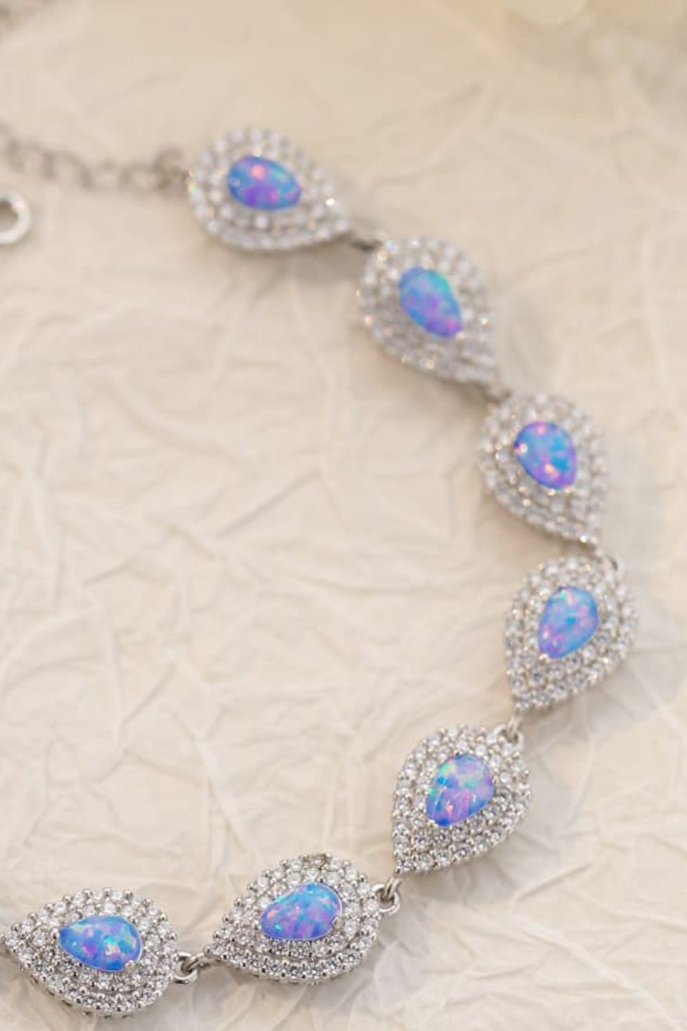 925 Sterling Silver Opal Bracelet-Teresa&#39;s Fashionista LLC