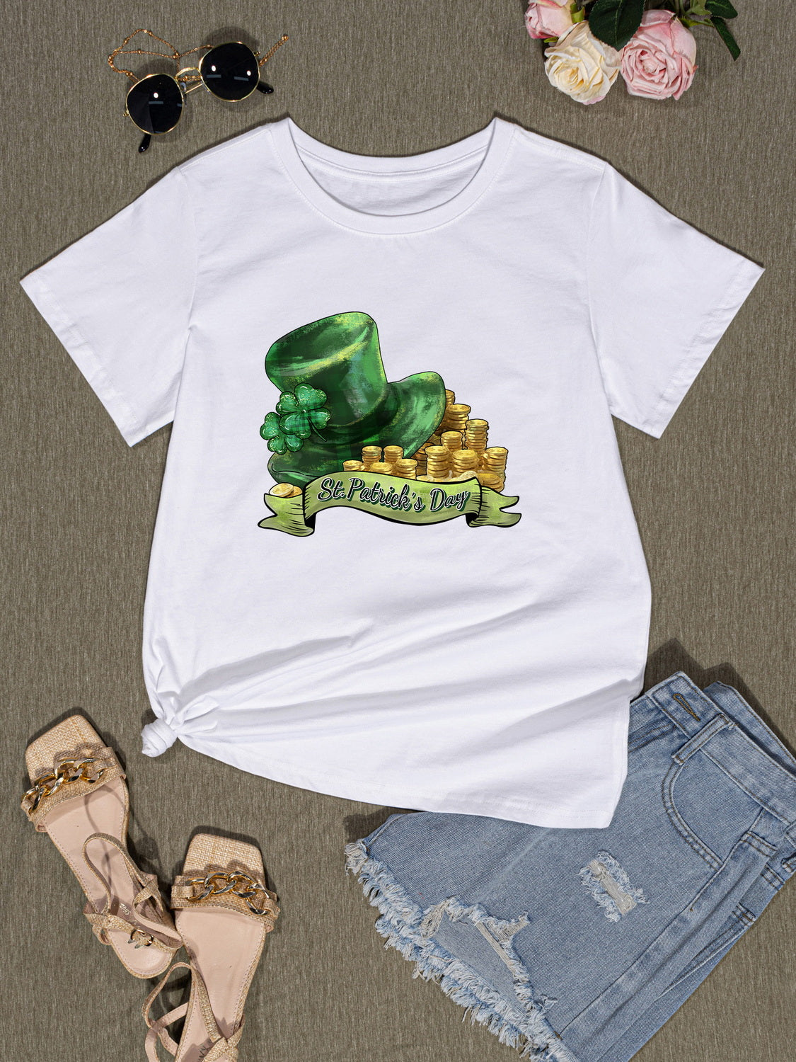 ST. PATRICK'S DAY Round Neck T-Shirt-Teresa&#39;s Fashionista LLC