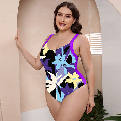 Full Size Printed Scoop Neck Sleeveless One-Piece Swimsuit-Teresa&#39;s Fashionista LLC