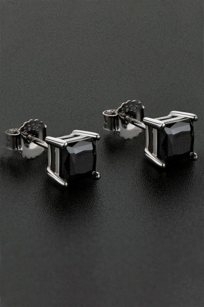 925 Sterling Silver Square Moissanite Stud Earrings-Teresa&#39;s Fashionista LLC