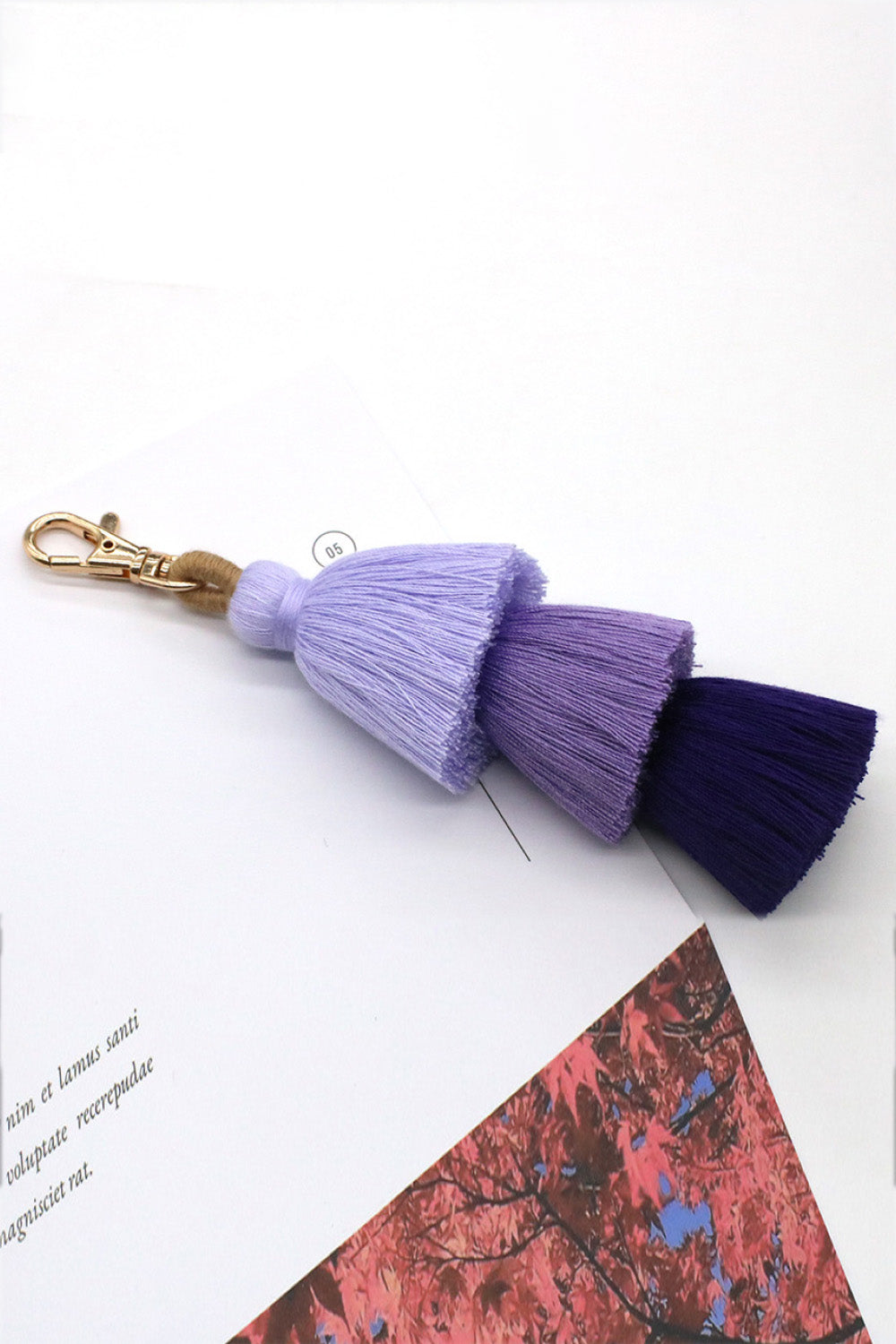 Assorted 4-Pack Multicolored Fringe Keychain-Teresa&#39;s Fashionista LLC