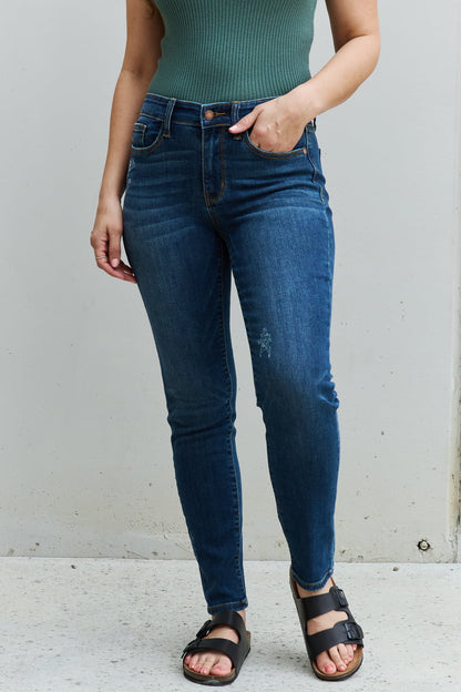 Judy Blue Aila Regular Full Size Mid Rise Cropped Relax Fit Jeans-Teresa&#39;s Fashionista LLC