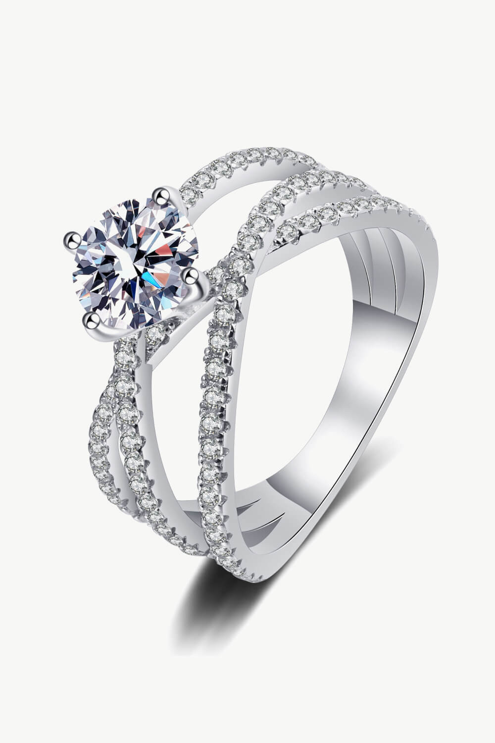 1 Carat Moissanite Crisscross Ring-Teresa&#39;s Fashionista LLC