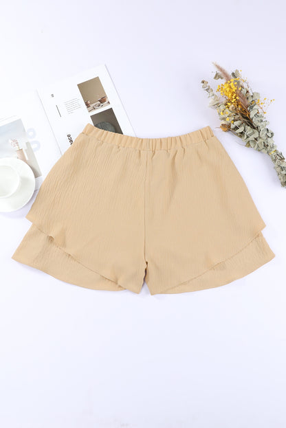 Layered Elastic Waist Shorts-Teresa&#39;s Fashionista LLC