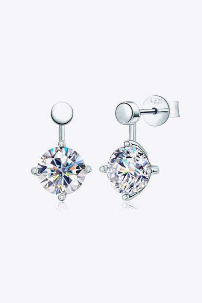 4 Carat Moissanite Drop Earrings-Teresa&#39;s Fashionista LLC