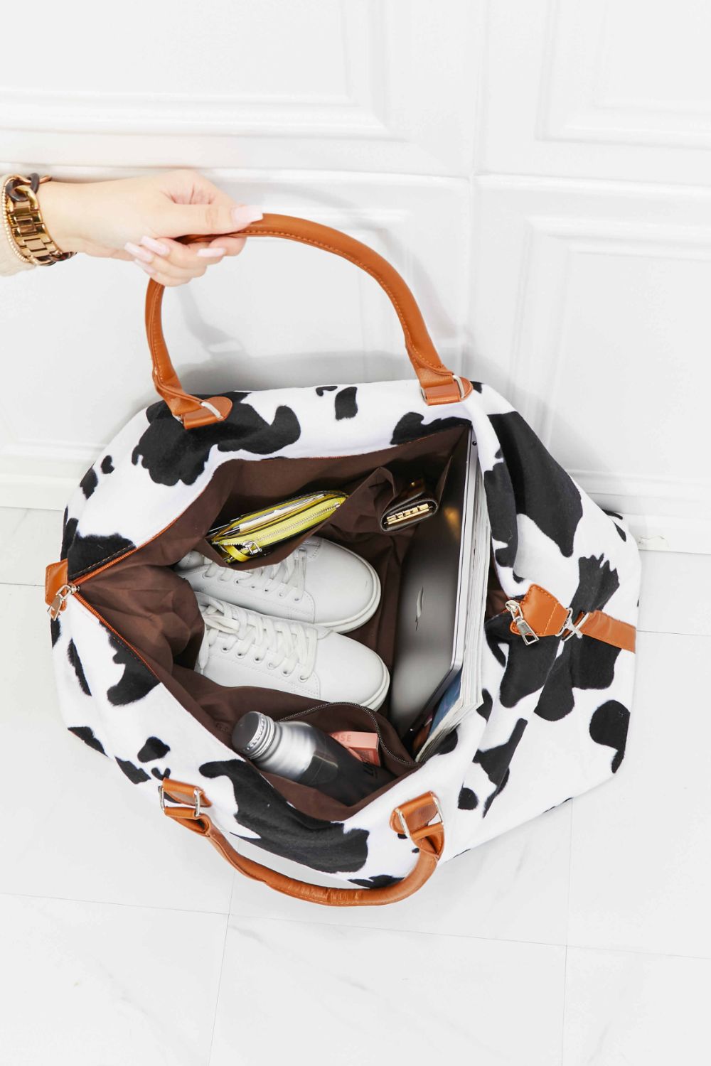 Animal Print Plush Weekender Bag-Teresa&#39;s Fashionista LLC