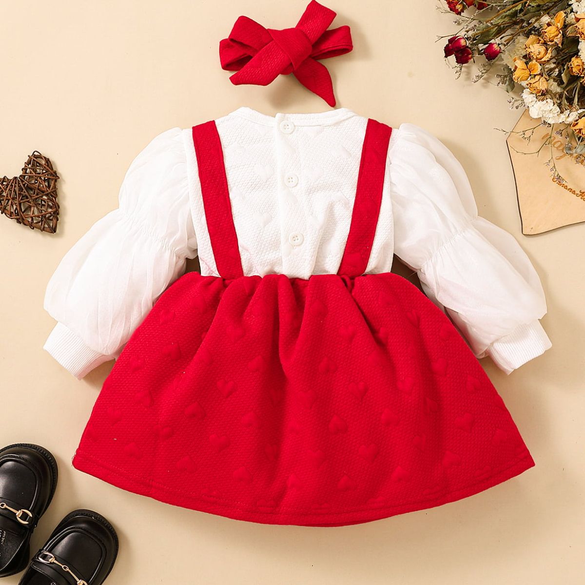 Baby Girl Two-Tone Bow Detail Dress-Teresa&#39;s Fashionista LLC