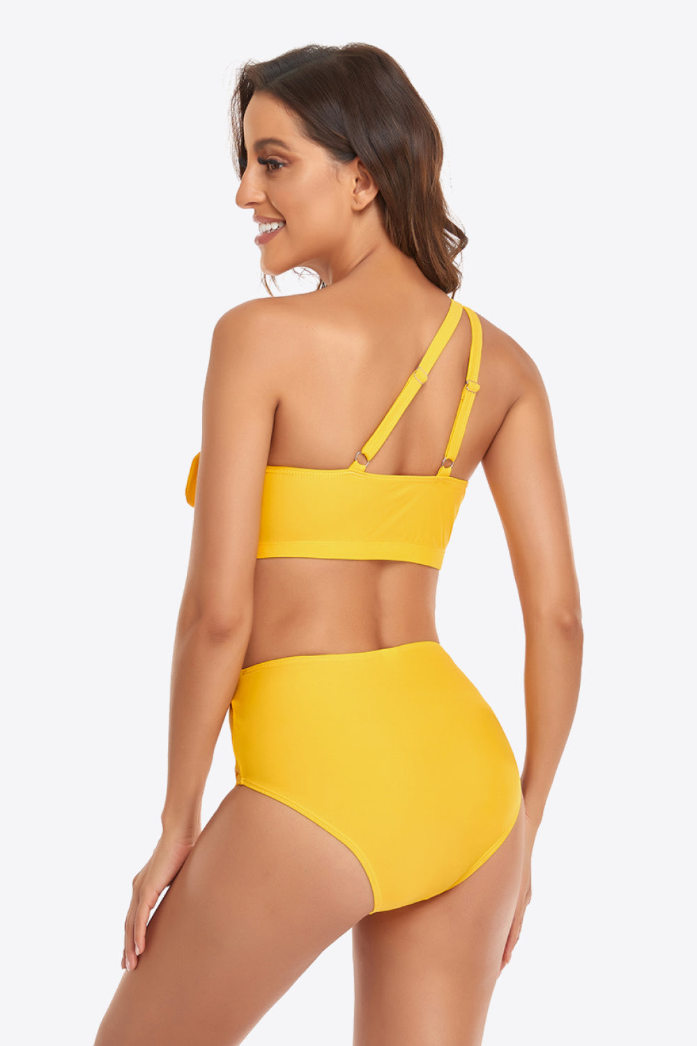 Ruffled One-Shoulder Buckled Bikini Set-Teresa&#39;s Fashionista LLC