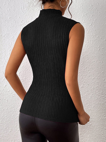 Turtleneck Sleeveless Tank-Teresa&#39;s Fashionista LLC