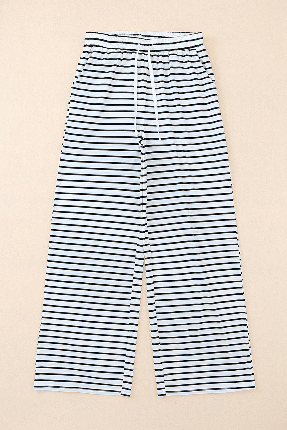 Striped Drawstring Waist Wide Leg Pants-Teresa&#39;s Fashionista LLC