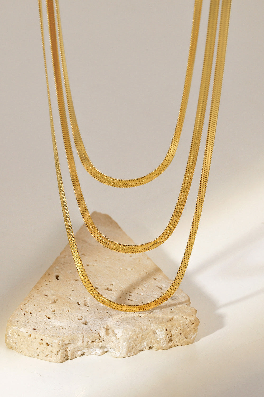 Triple-Layered Snake Chain Necklace-Teresa&#39;s Fashionista LLC