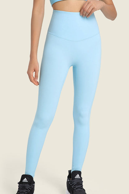 Seamless High-Rise Wide Waistband Yoga Leggings-Teresa&#39;s Fashionista LLC