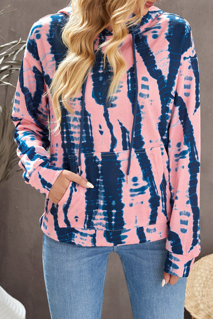 Tie-Dye Drawstring Hoodie with Pocket-Teresa&#39;s Fashionista LLC