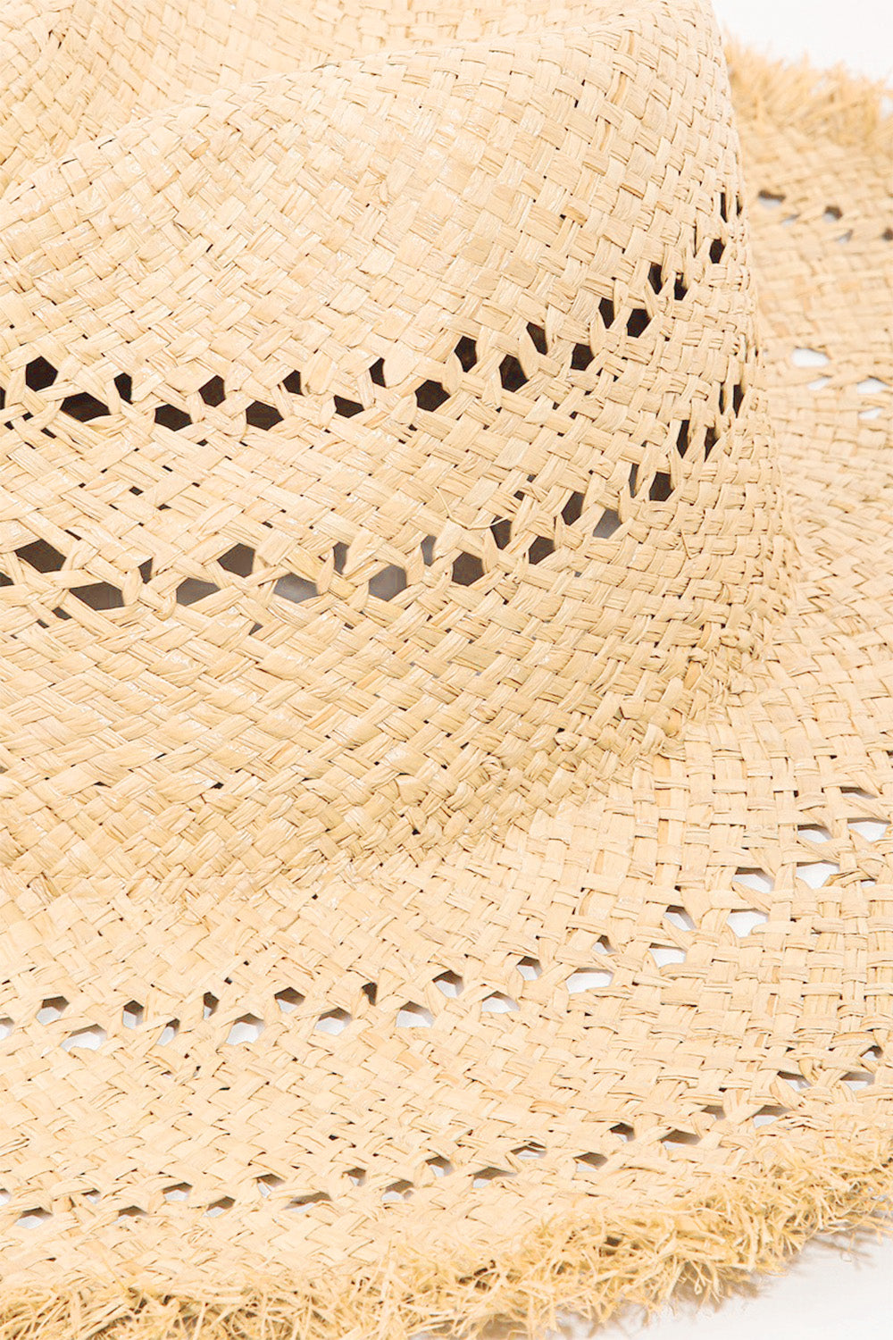 Fame Openwork Raw Hem Weave Hat-Teresa&#39;s Fashionista LLC