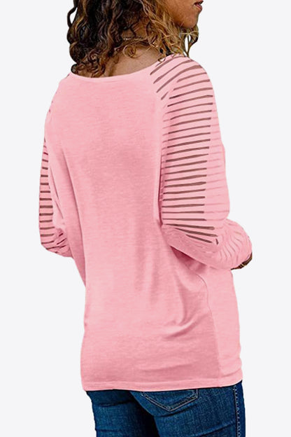 V-Neck Long Raglan Sleeve Top-Teresa&#39;s Fashionista LLC