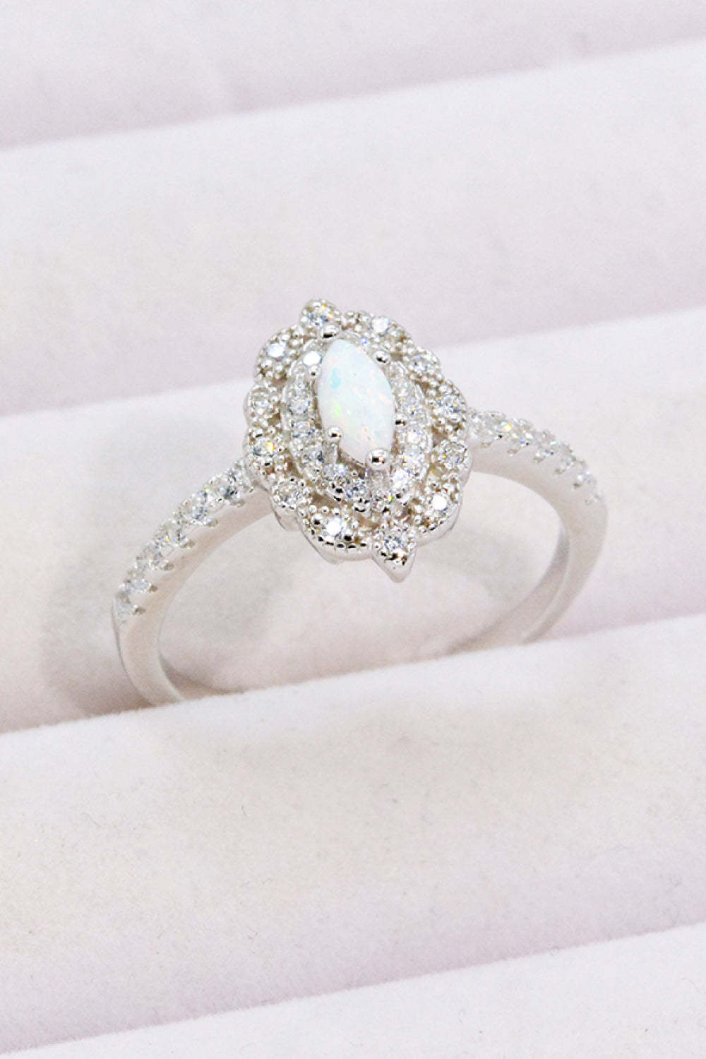 Modern Love Story Opal and Zircon Ring-Teresa&#39;s Fashionista LLC