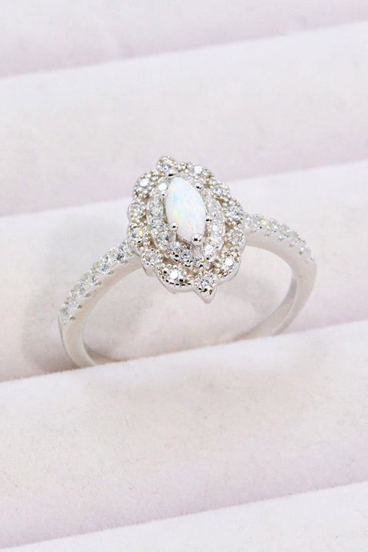 Modern Love Story Opal and Zircon Ring-Teresa&#39;s Fashionista LLC