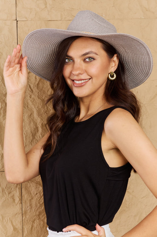 Fame Keep Me Close Straw Braided Rope Strap Fedora Hat-Teresa&#39;s Fashionista LLC