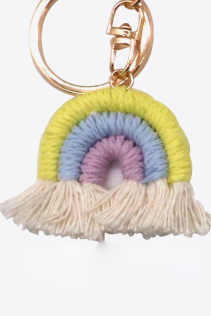 Assorted 4-Pack Rainbow Fringe Keychain-Teresa&#39;s Fashionista LLC