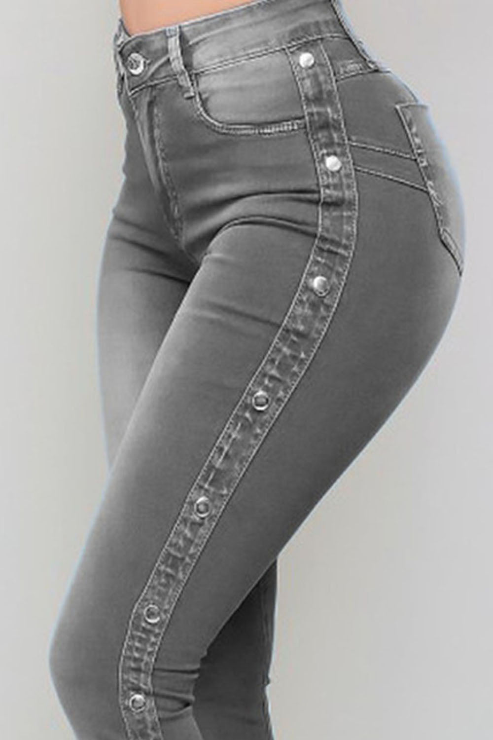 Button Detail Flare Jeans-Teresa&#39;s Fashionista LLC