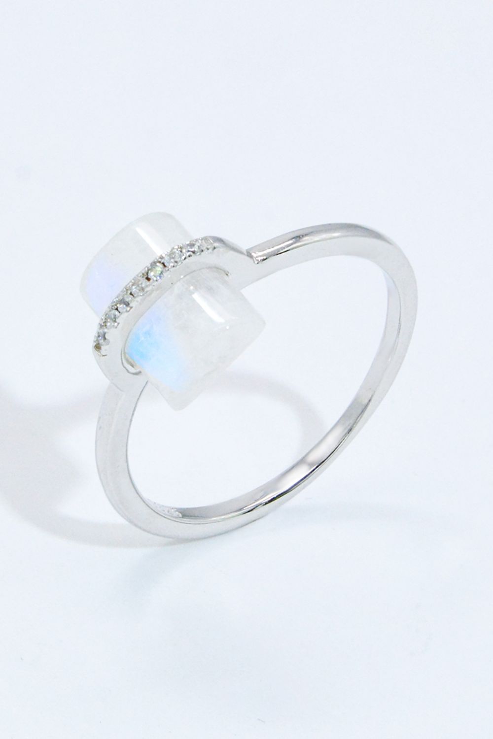 Natural Moonstone Platinum-Plated Ring-Teresa&#39;s Fashionista LLC