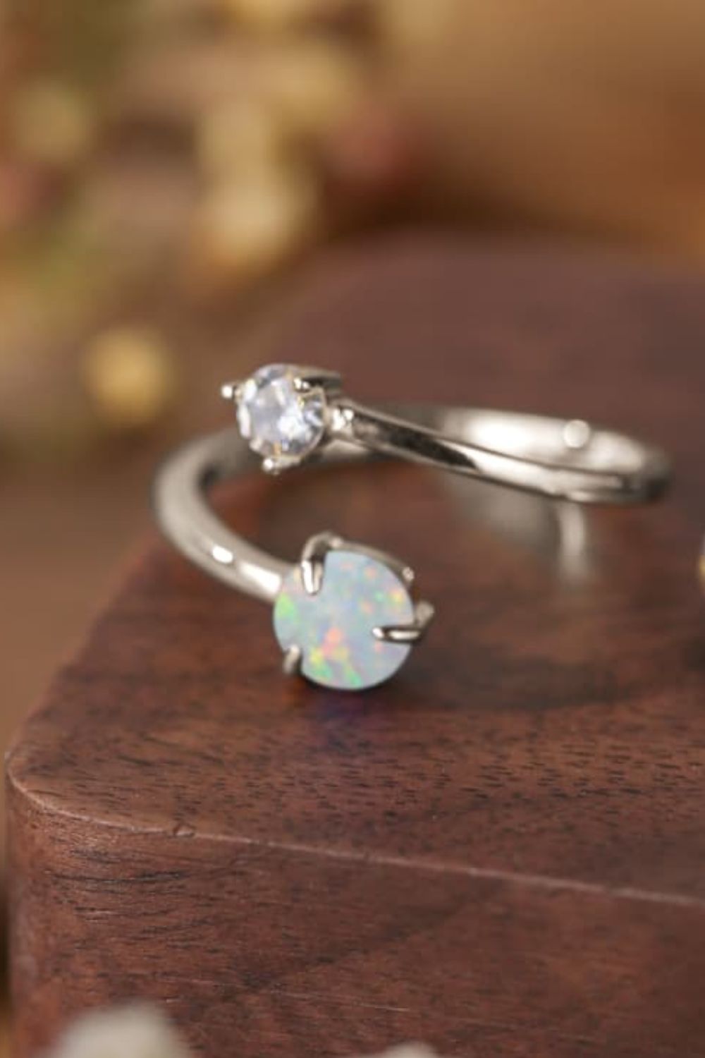 Opal 925 Sterling Silver Bypass Ring-Teresa&#39;s Fashionista LLC