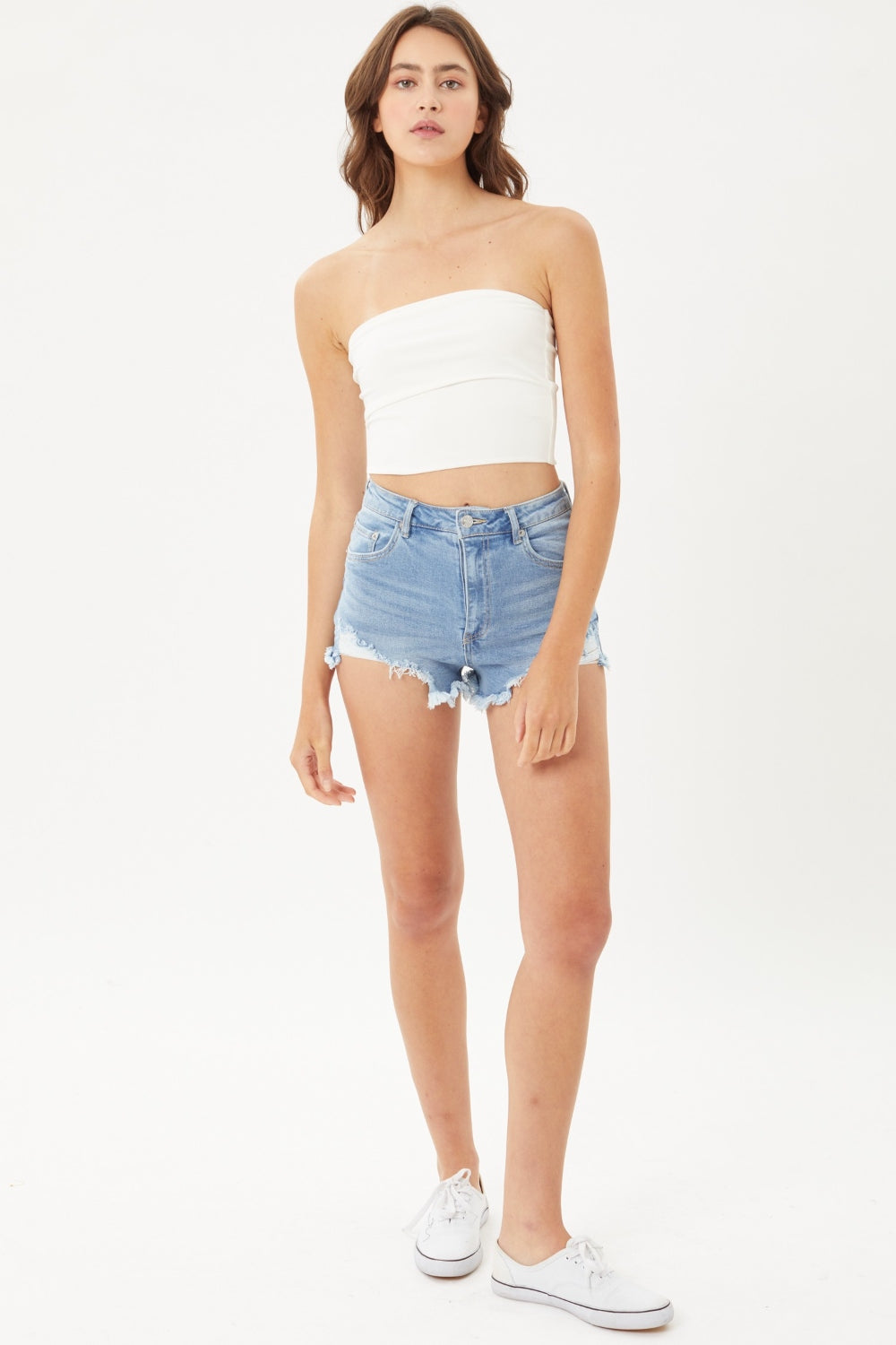 LOVE TREE Raw Hem Cat's Whisker Denim Shorts-Teresa&#39;s Fashionista LLC