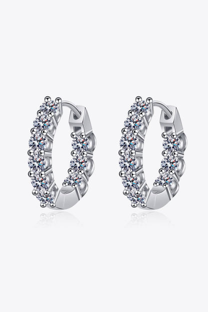 1.8 Carat Moissanite Hoop Earrings-Teresa&#39;s Fashionista LLC