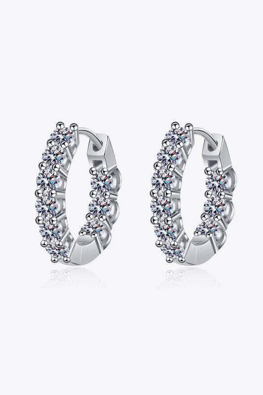 1.8 Carat Moissanite Hoop Earrings - Teresa's Fashionista LLC