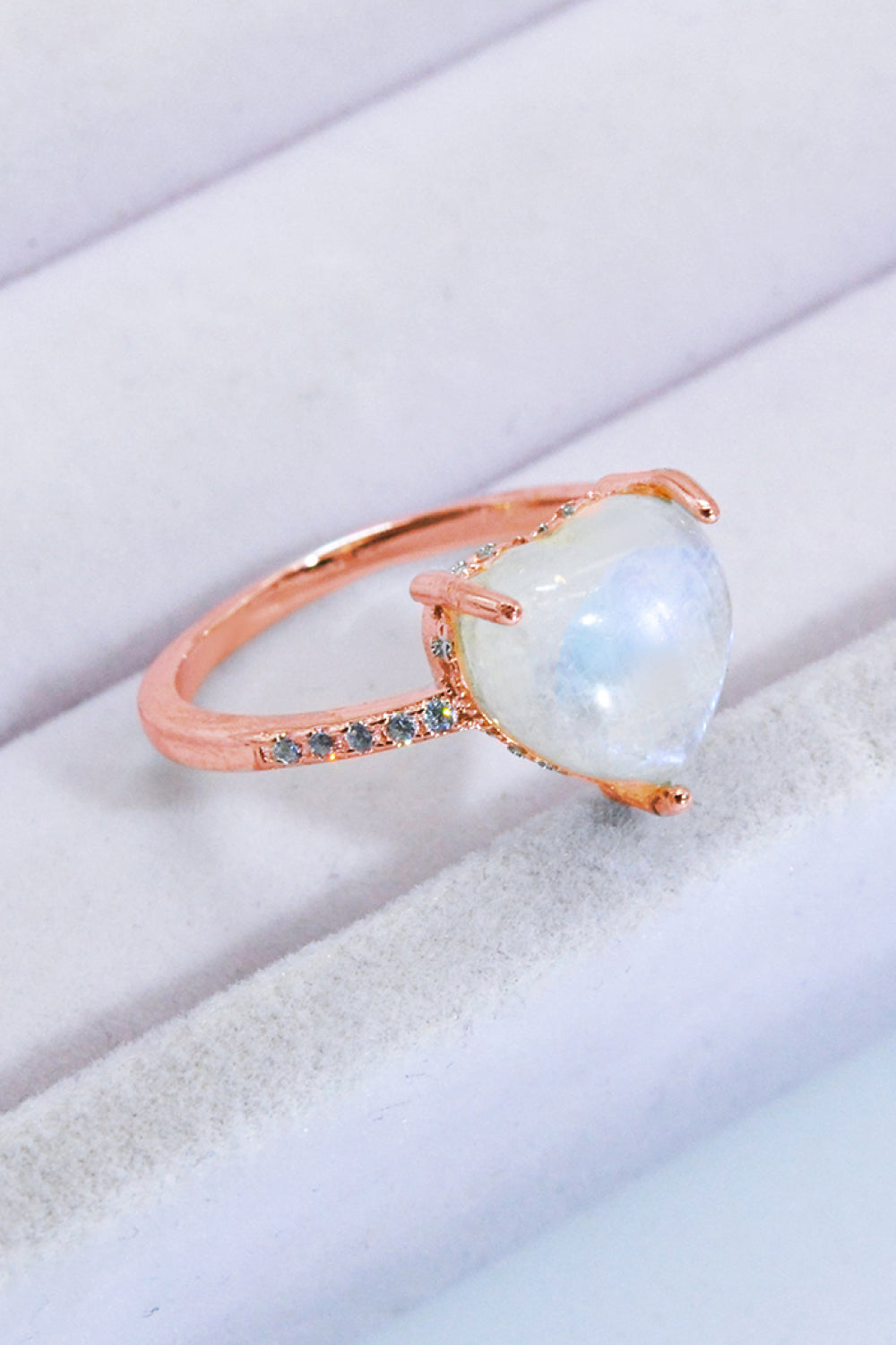 Heart-Shaped Natural Moonstone Ring-Teresa&#39;s Fashionista LLC