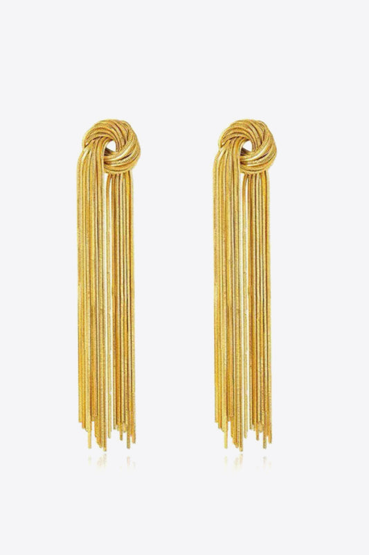 18K Gold Plated Fringe Earrings-Teresa&#39;s Fashionista LLC