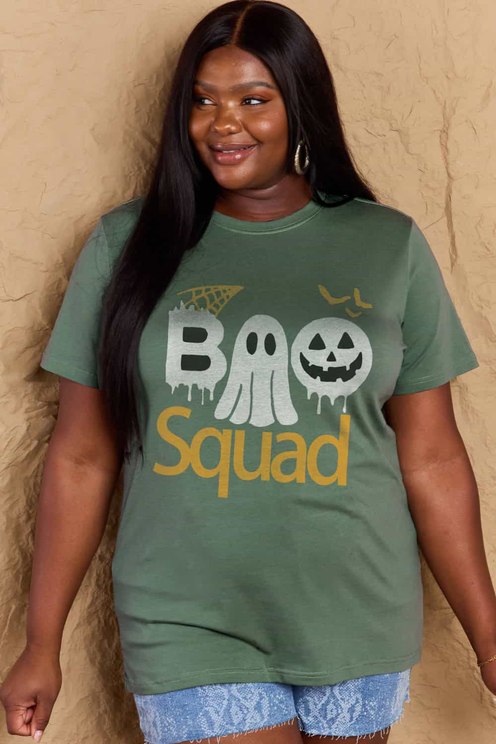 Simply Love Full Size BOO SQUAD Graphic Cotton T-Shirt-Teresa&#39;s Fashionista LLC