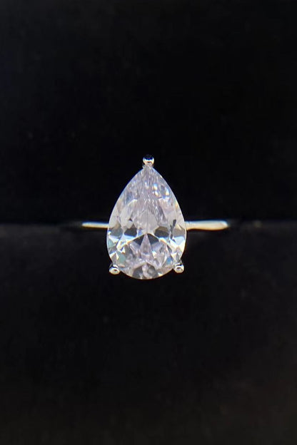 Classic Teardrop 2 Carat Moissanite Ring-Teresa&#39;s Fashionista LLC